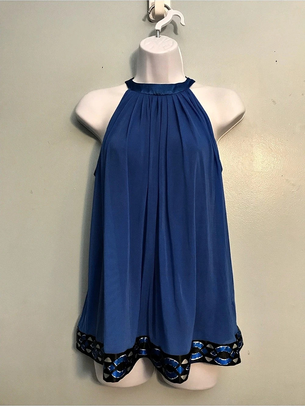 C. E. Blue Halter Mini Dress Size 4 Like New
